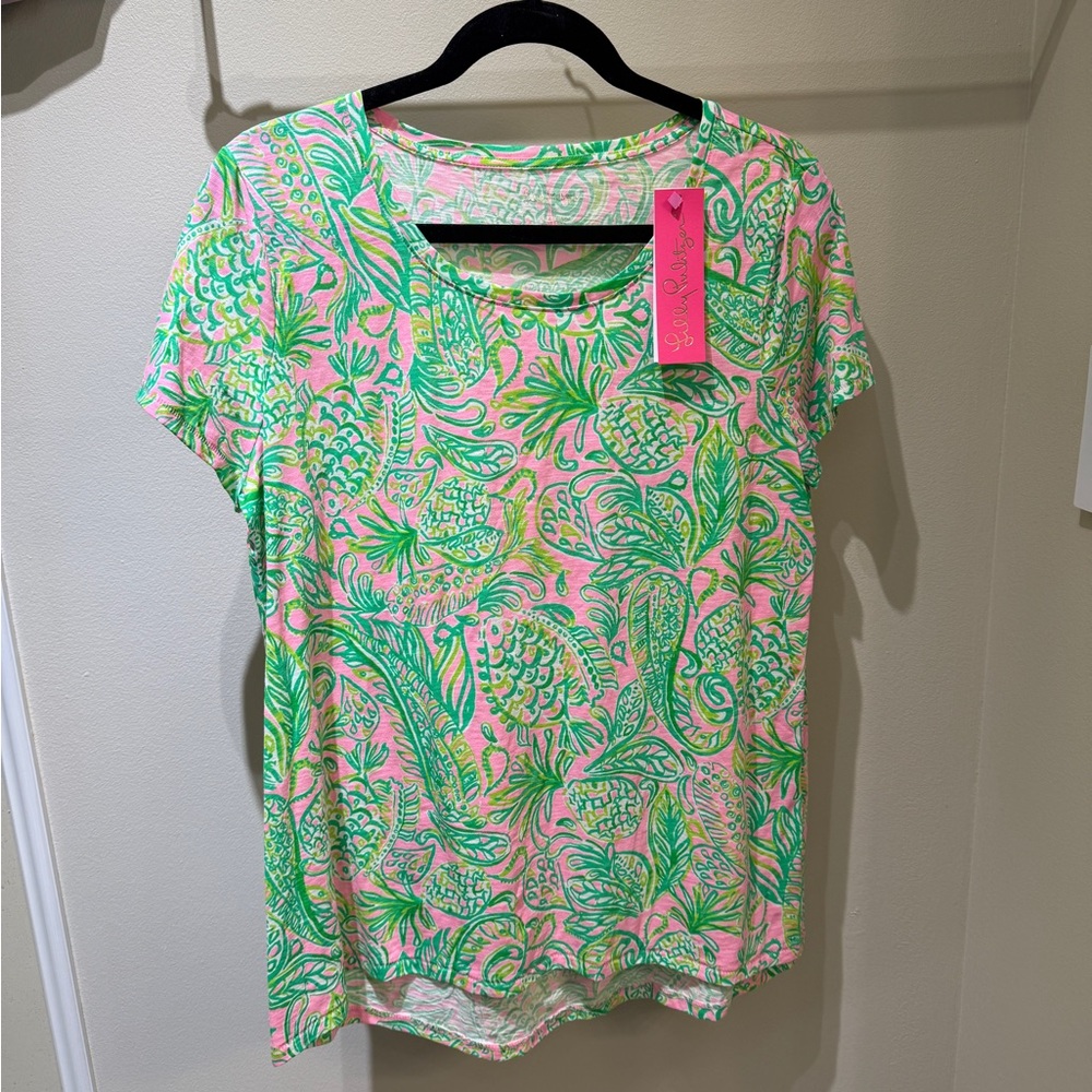 NWT Lilly Pulitzer Etta scoop neck Short Sleeve T-Shirt